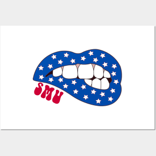 SMU Blue Star Lip Posters and Art